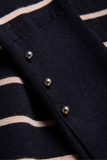 Dona - Vestit de punt - straight fit - de ratlles - blau/beix