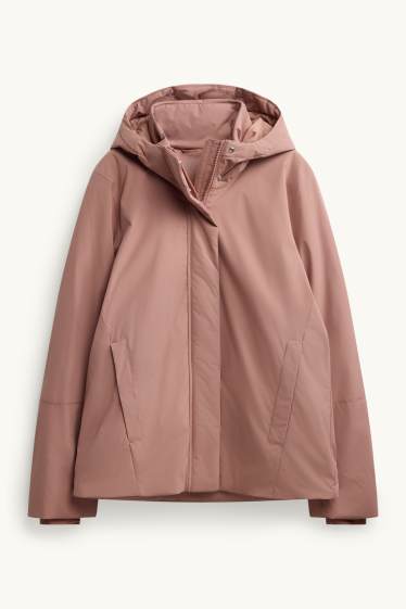 Dona - Jaqueta tècnica amb caputxa - folrada - impermeable - rosa pastel