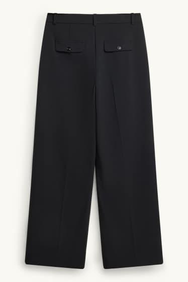 Femmes - Pantalon de bureau - high waist - wide leg - noir