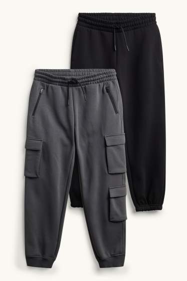 Children Boys - Multipack of 2 - joggers - black / gray