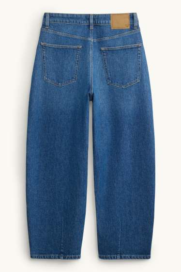 Women - Barrel jeans - high waist - blue denim