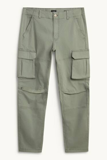 Men - Cargo trousers - light green