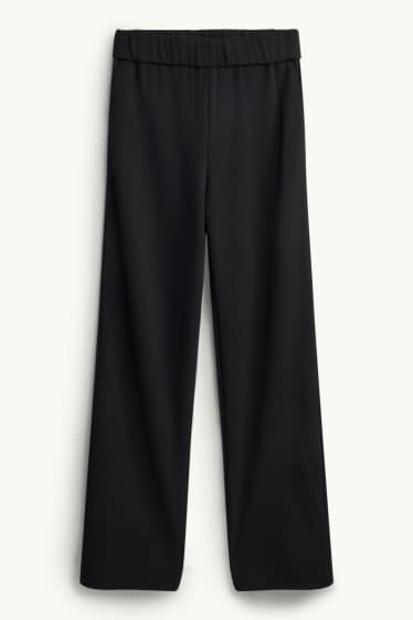 Femmes - Pantalon de bureau - mid waist - wide leg - noir
