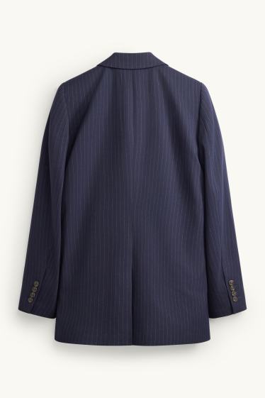 Damen - Longblazer - Regular Fit - Nadelstreifen - dunkelblau