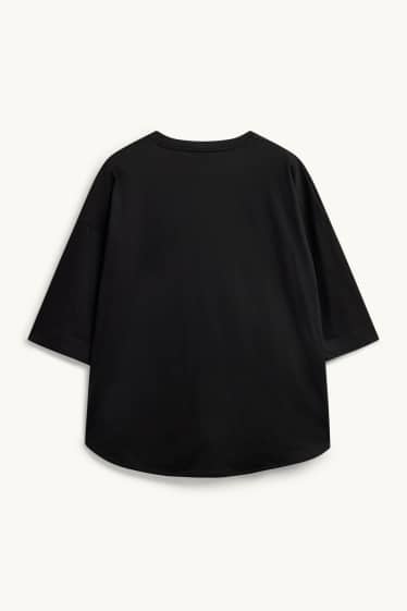 Damen - T-Shirt - Relaxed Fit - schwarz