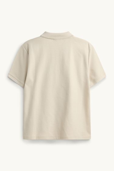 Men - Polo shirt - regular fit - ribbed - creme