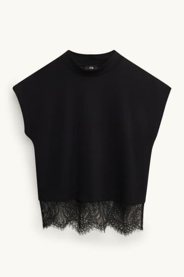 Damen - T-Shirt - Regular Fit - schwarz