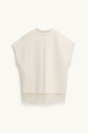 Damen - T-Shirt - Regular Fit - cremefarben