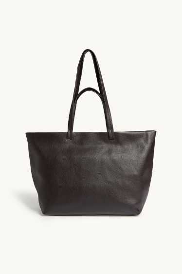 Donna - Shopper grande - similpelle - marrone scuro
