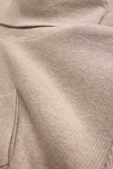 Damen - Rollkragenshirt - gerippt - beige