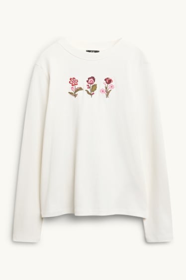 Dona - Samarreta de màniga llarga - regular fit - blanc trencat