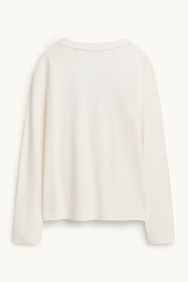 Dona - Samarreta de màniga llarga - regular fit - blanc trencat