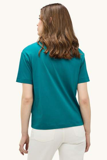 Women - T-shirt - relaxed fit - petrol