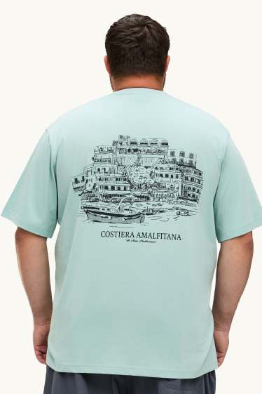 Hommes - T-shirt - Oversize - bleu clair