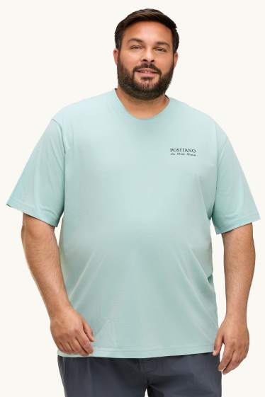 Hommes - T-shirt - Oversize - bleu clair