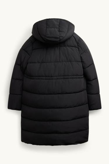 Femmes - Parka de sport de grossesse avec capuche et empiècement porte-bébé - noir