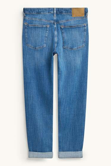 Women - Boyfriend jeans - mid-rise waist - blue denim