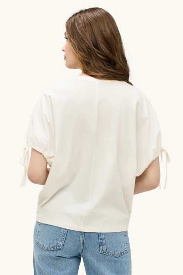 Femmes - T-shirt - relaxed fit - blanc