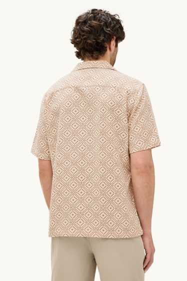 Herren - Hemd - Regular Fit - Reverskragen - gemustert - sandfarben