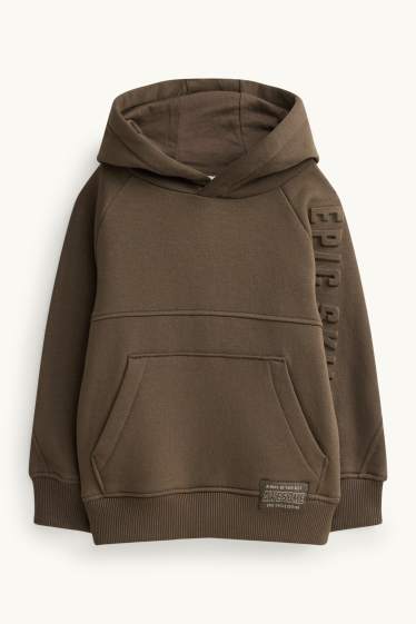 Enfants garçons - Ensemble - sweat à capuche et pantalon de jogging cargo - deux pièces - marron