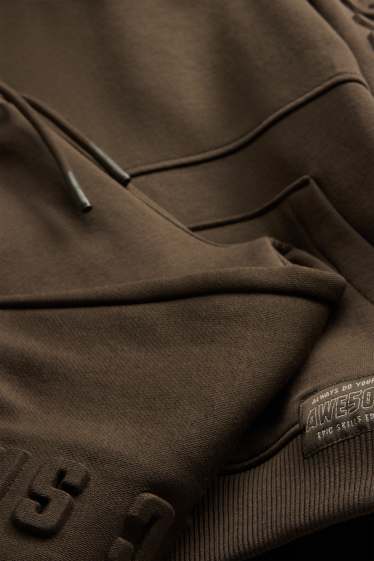 Enfants garçons - Ensemble - sweat à capuche et pantalon de jogging cargo - deux pièces - marron