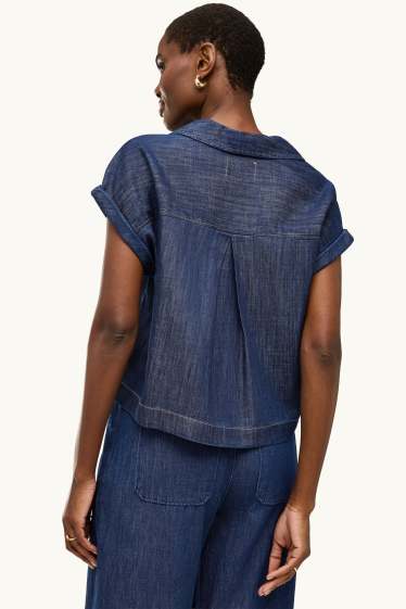 Donna - Blusa di jeans - jeans blu scuro