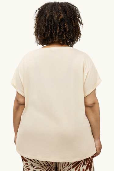 Mujer - Camiseta - crema