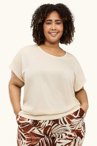 Mujer - Camiseta - crema