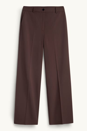 Damen - Stoffhose - Mid Waist - Straight Fit - braun