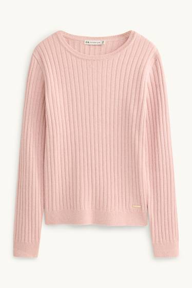 Kinder Mädchen - Pullover - gerippt - rosa