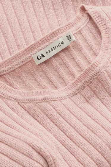 Kinder Mädchen - Pullover - gerippt - rosa