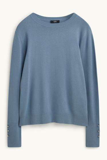 Damen - Feinstrick-Pullover - blau