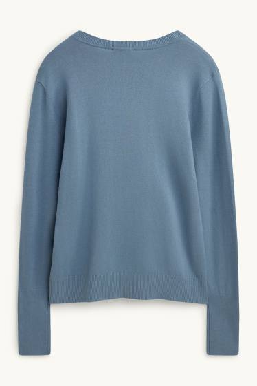 Damen - Feinstrick-Pullover - blau