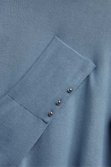 Damen - Feinstrick-Pullover - blau