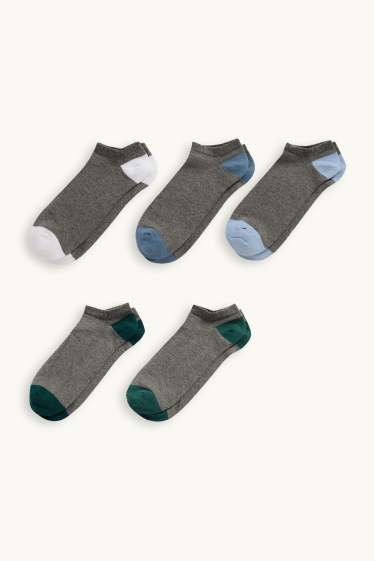 Hommes - Lot de 5 paires - socquettes de sport - gris foncé