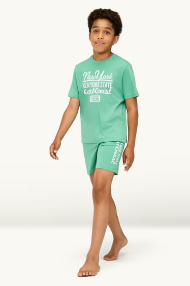 Copii - Băieți - Multipack 3 buc. - New York - pijama scurtă - 6 piese - gri / verde