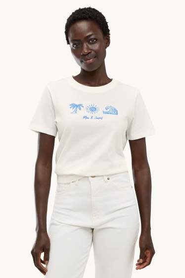 Women - T-shirt - regular fit - white