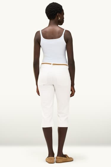 Dames - Capri jeans - mid waist - slim fit - wit
