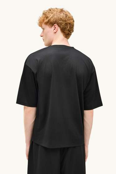 Pánské - Tričko - oversized - černá
