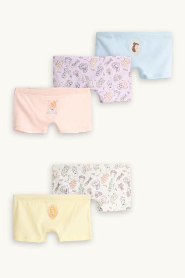 Kinderen: meisjes - Set van 5 - Disney-prinses - boxershort - lichtblauw