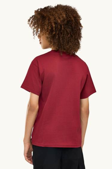 Kinder Buben - Basketball - Kurzarmshirt - rot