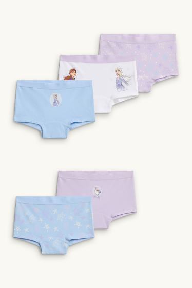 Kinderen: meisjes - Set van 5 - Frozen - boxershort - paars