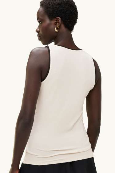 Damen - Top - 2-in-1-Look - weiss