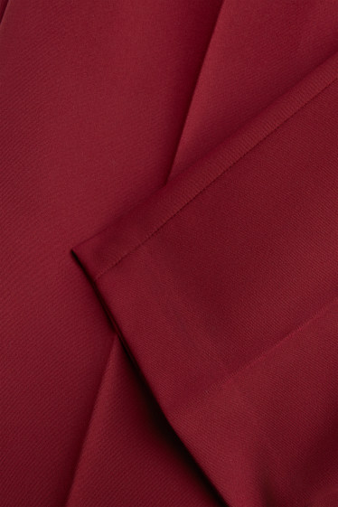 Femei - Pantaloni office - talie medie - cigarette fit - bordo