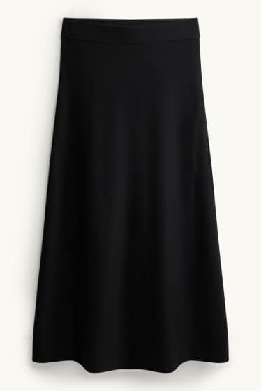Women - Knitted skirt - black