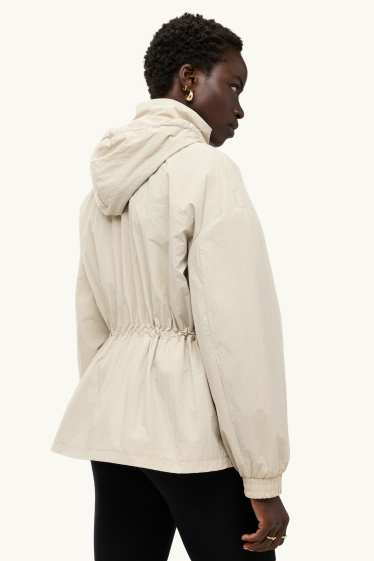 Damen - Jacke mit Kapuze - cremeweiss