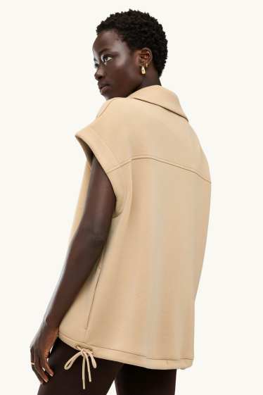 Damen - Sweatweste - beige