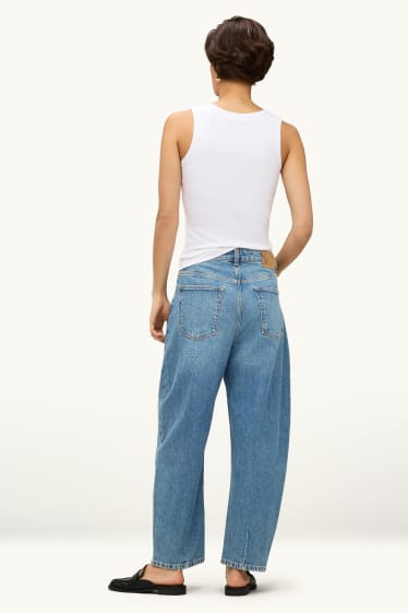 Damen - Barrel Jeans - High Waist - jeansblau
