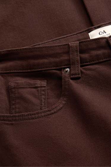Femei - Baggy jeans - talie medie - maro închis