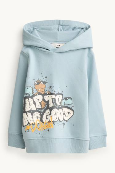 Enfants garçons - Dinosaures - sweat à capuche - bleu clair